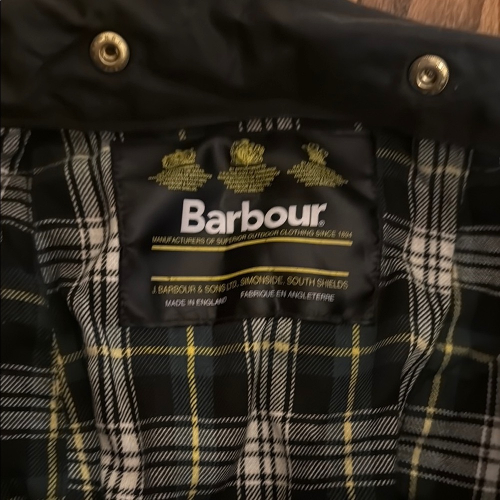 Barbour Green and Yellow Plaid Hood